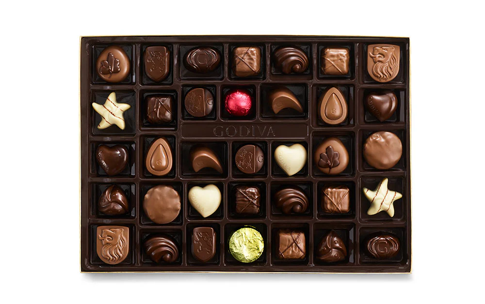 Assorted Chocolate Gold Gift Box, Gold Ribbon, 36 pc. - Image 2