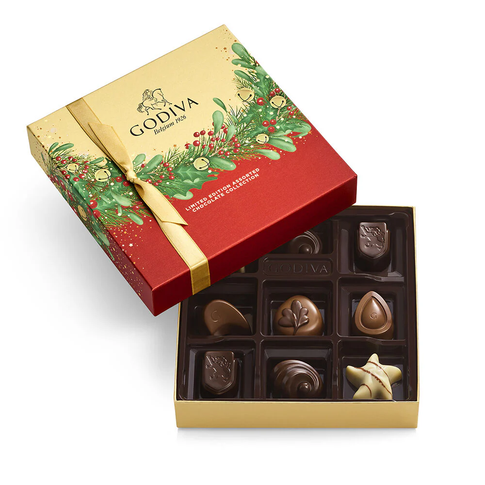 Limited Edition Assorted Chocolate Holiday Gift Box, 9pc.