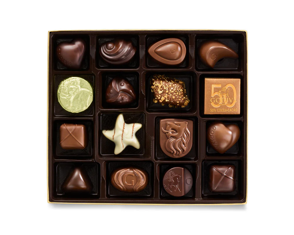 Assorted Chocolate Gold Gift Box, Gold Ribbon, 19 pc. - Image 2