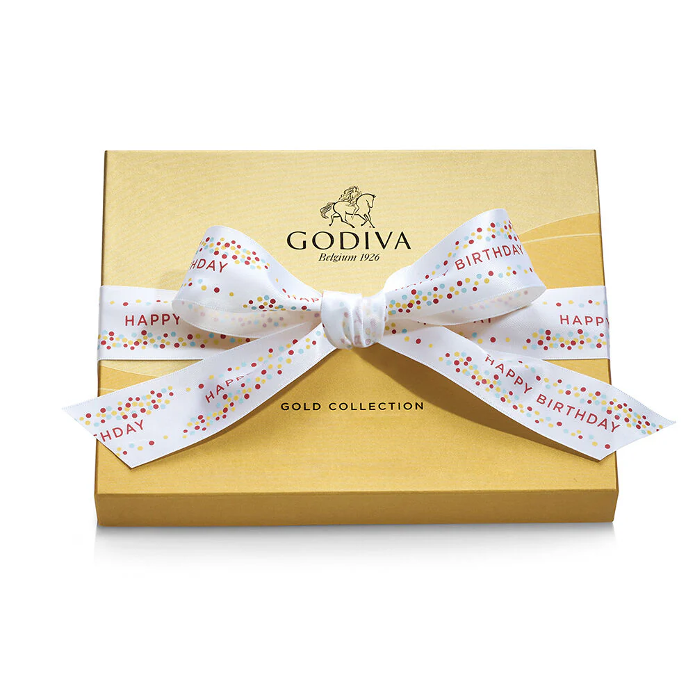 Assorted Chocolate Gold Gift Box, Happy Birthday Ribbon, 18 pc. - Image 3