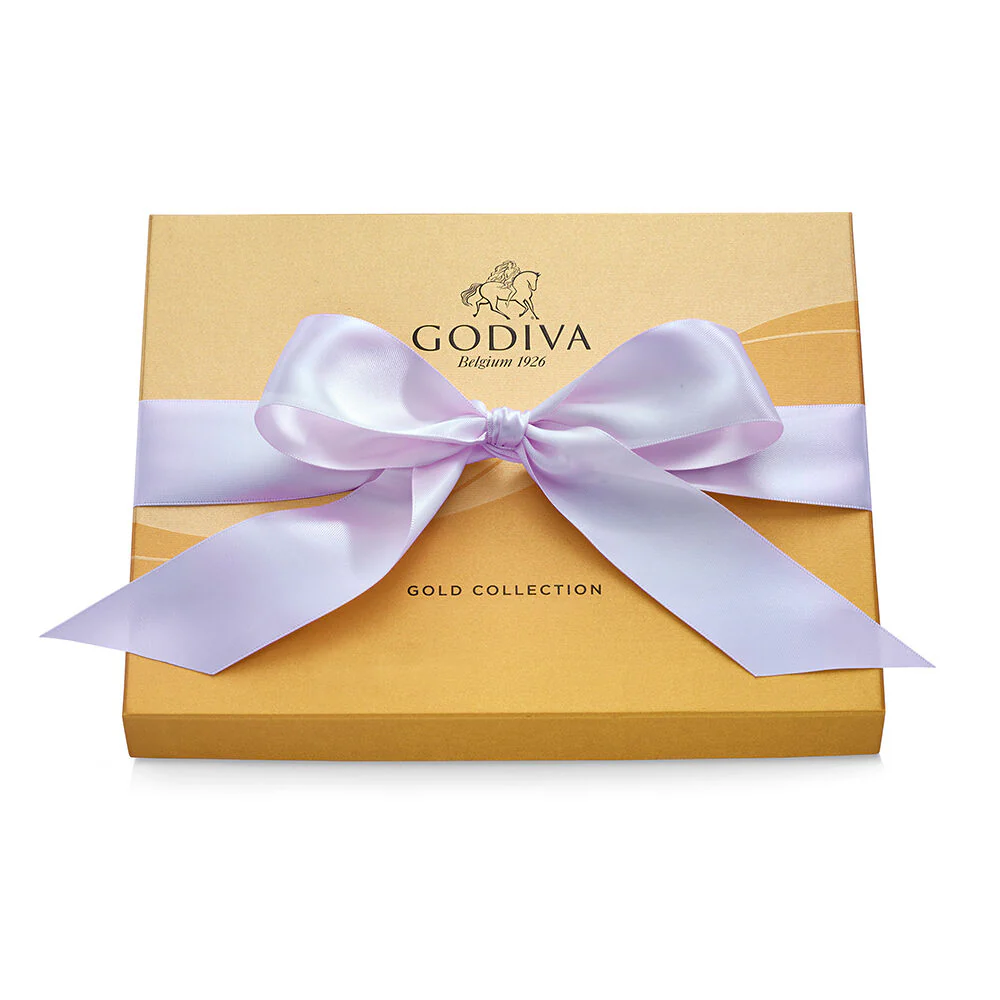 Assorted Chocolate Gold Gift Box, Orchid Ribbon, 18 pc. - Image 3