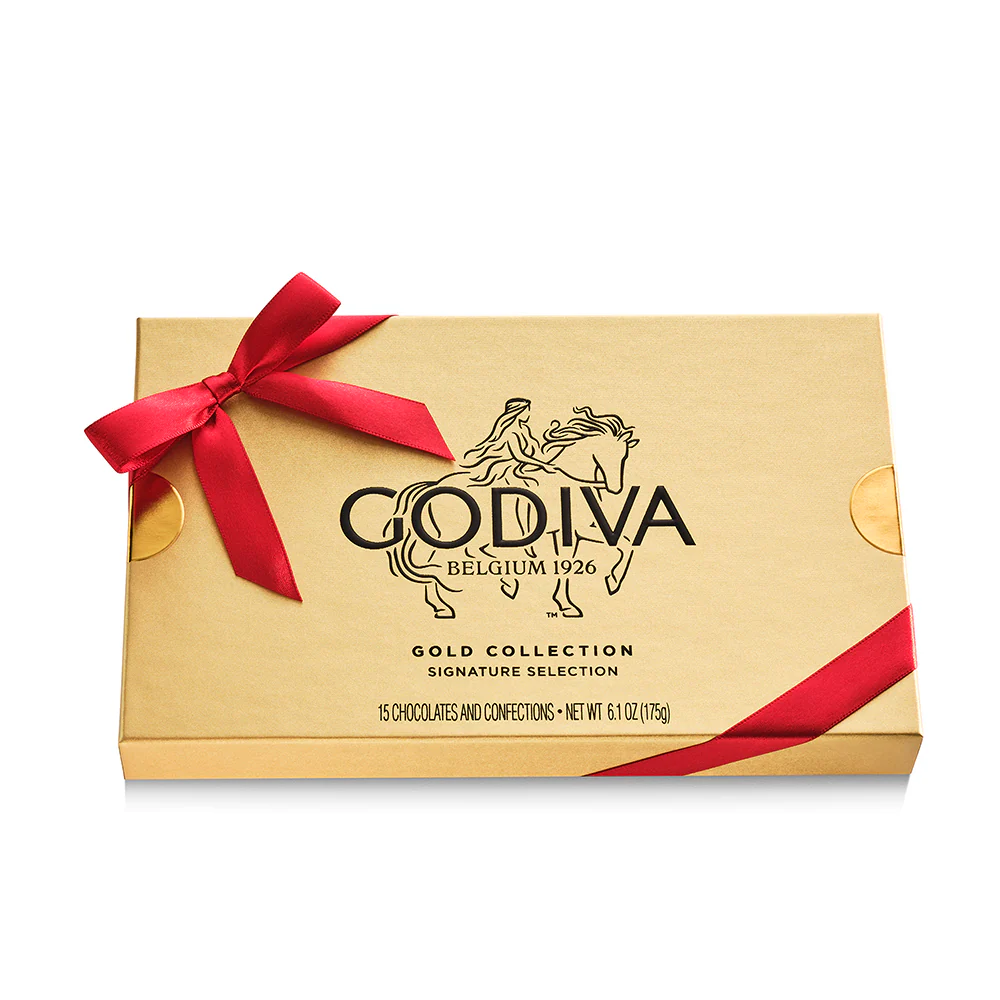 Assorted Chocolate Gold Gift Box, Red Ribbon, 15pc, Set of 4 - Image 3
