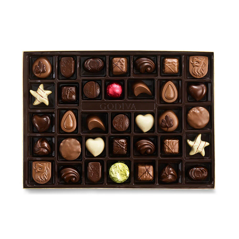 Assorted Chocolate Gold Gift Box, Red Ribbon, 36 pc. - Image 2