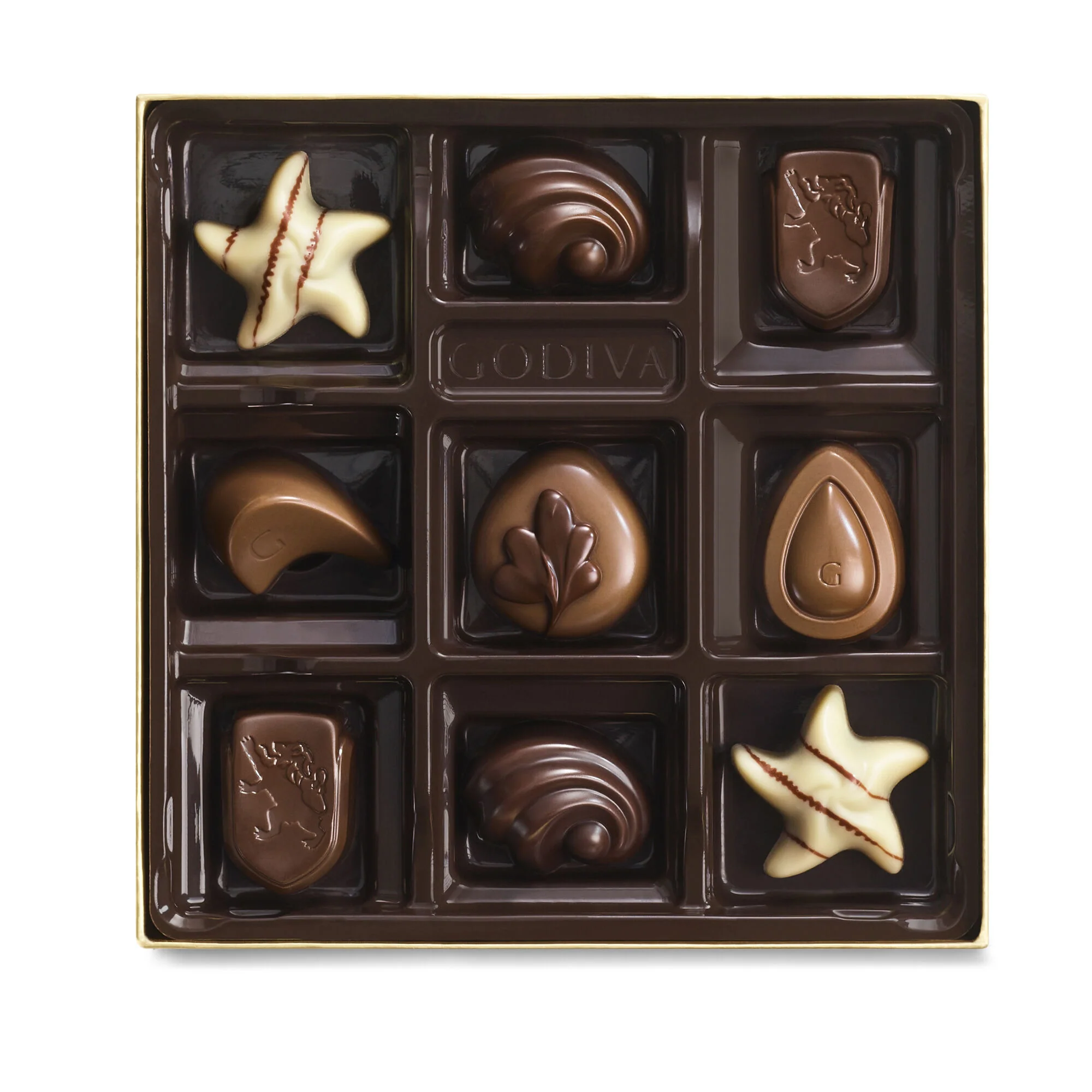 Assorted Chocolate Gold Gift Box, Red Ribbon, 9 pc. - Image 2