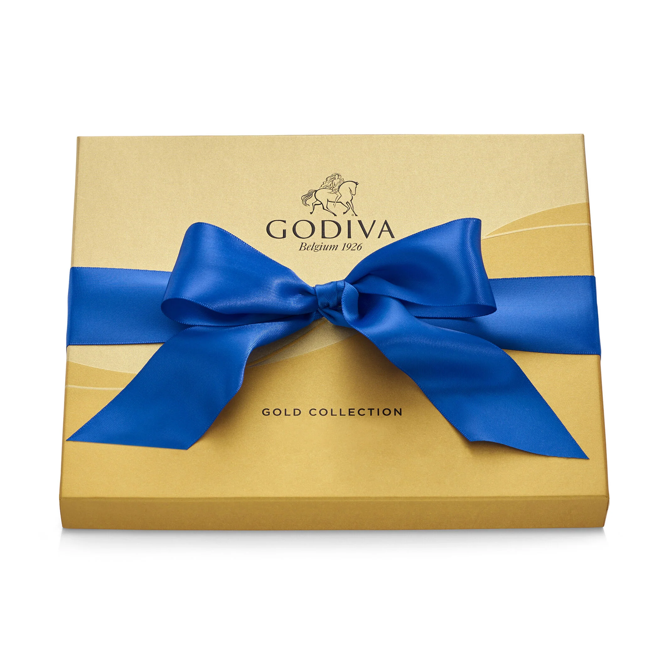 Assorted Chocolate Gold Gift Box, Solid Blue Ribbon, 18 pc. - Image 3