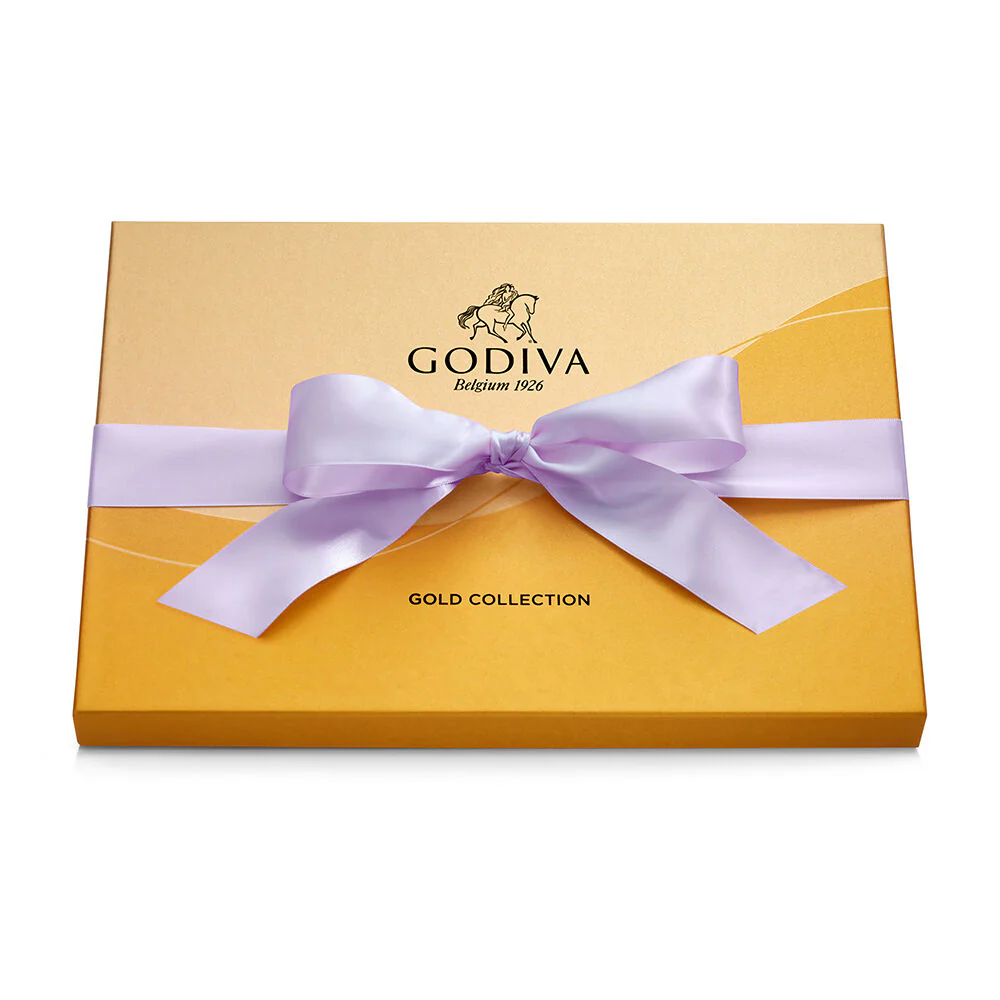 Assorted Chocolate Gold Gift Box, Orchid Ribbon, 36 pc. - Image 3