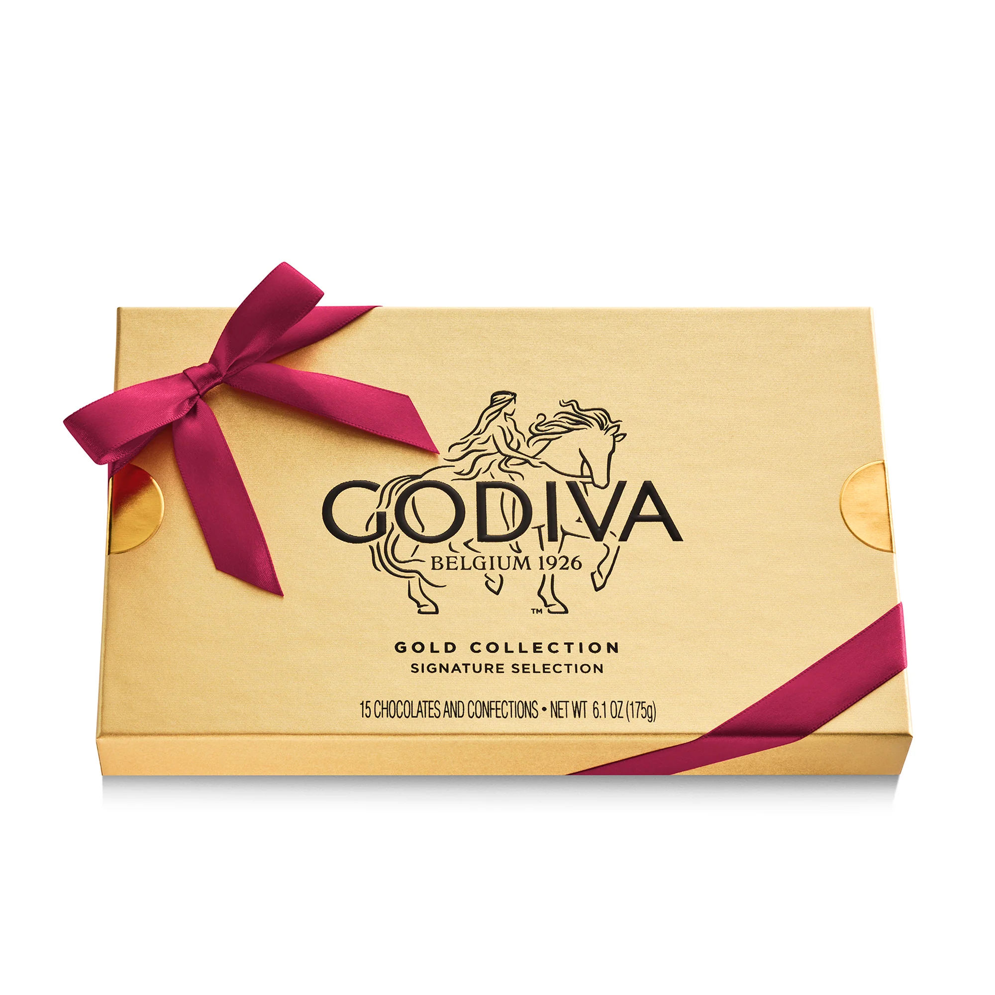Assorted Chocolate Gold Gift Box, Wine Ribbon, 15pc. - Image 3