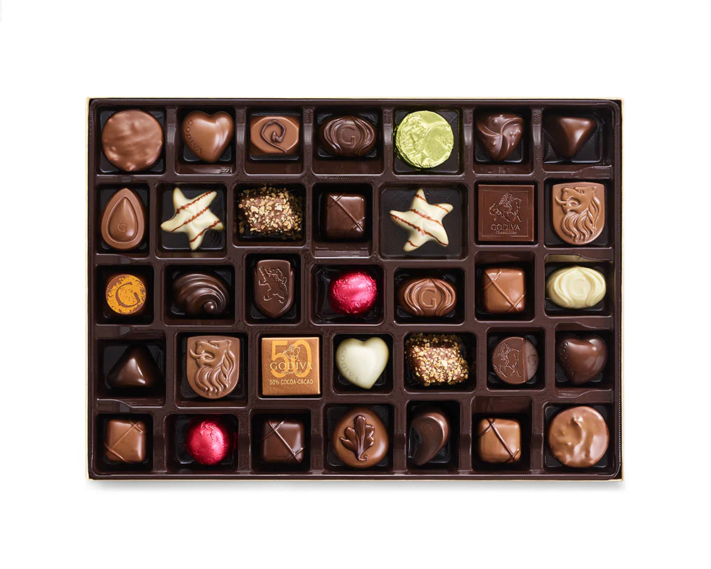 Assorted Chocolate Gold Gift Box, Gold Ribbon, 105 pc. - Image 2