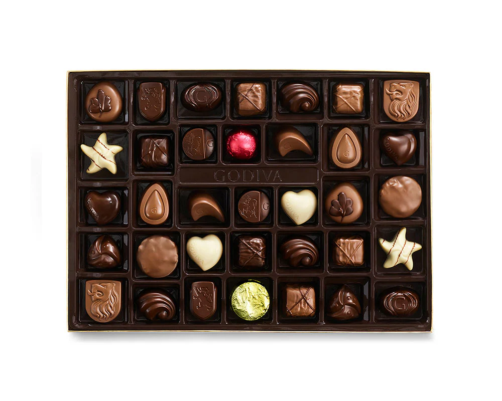 Assorted Chocolate Gold Gift Box, Gold Ribbon, 72 pc. - Image 2