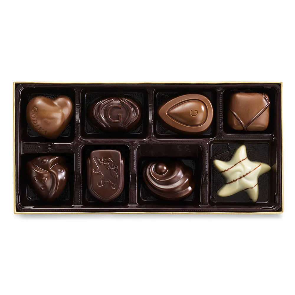 Assorted Chocolate Gold Gift Box, Gold Ribbon, 8 pc. - Image 2