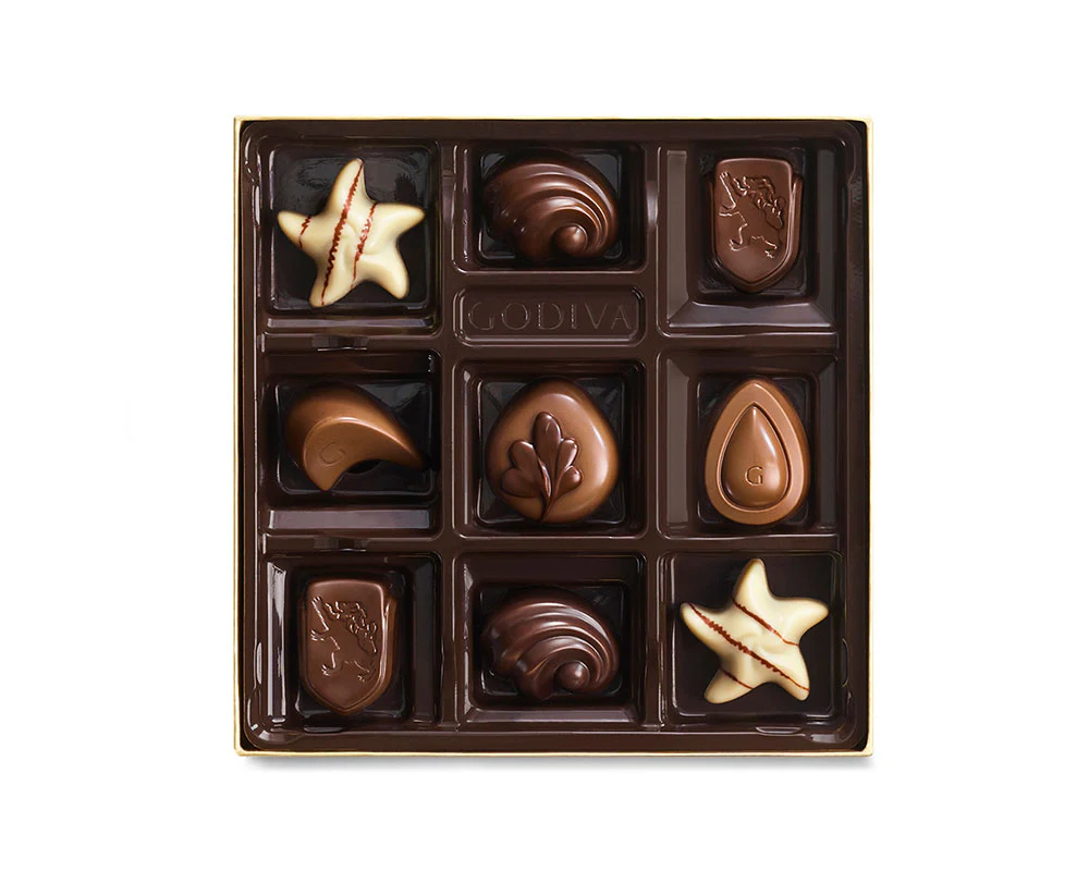 Assorted Chocolate Gold Gift Box, Gold Ribbon, 9 pc. - Image 2