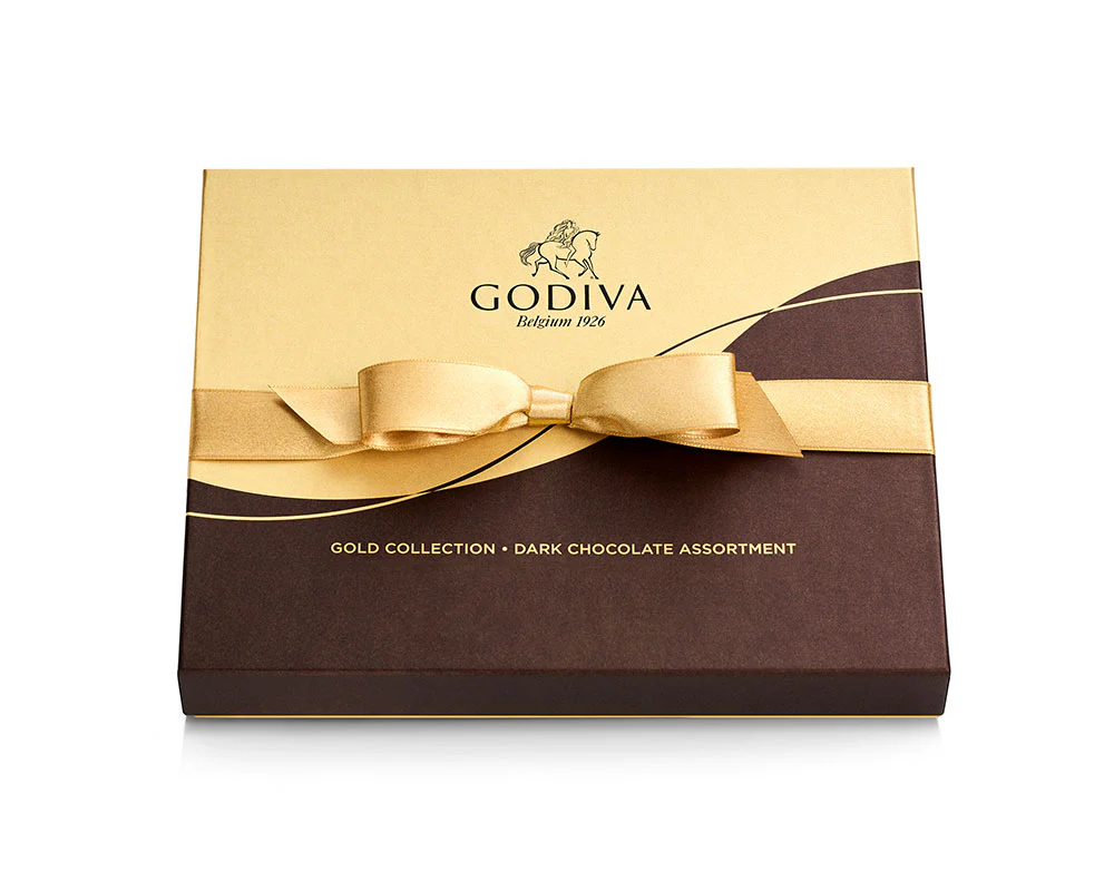 Dark Chocolate Gift Box, Gold Ribbon, 18 pc. - Image 3