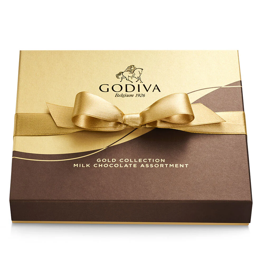 Milk Chocolate Gift Box, Gold Ribbon, 15 pc., Set of 2 - Image 4