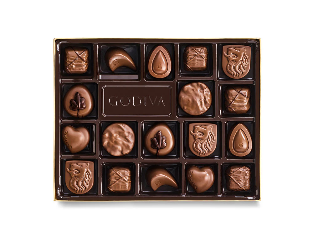 Milk Chocolate Gift Box, Gold Ribbon, 18 pc. - Image 2