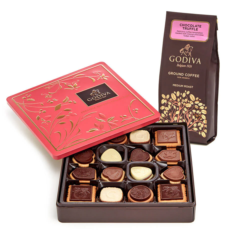 Truffle Coffee, 10 oz. Ground & Chocolate Biscuit Tin, 46 pc.