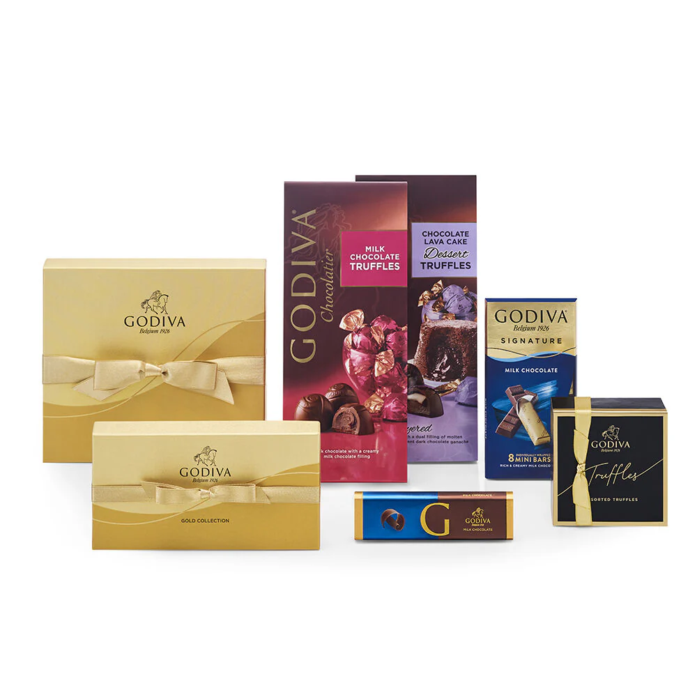 Chocolate Celebration Basket, Striped Tie Ribbon - Image 2