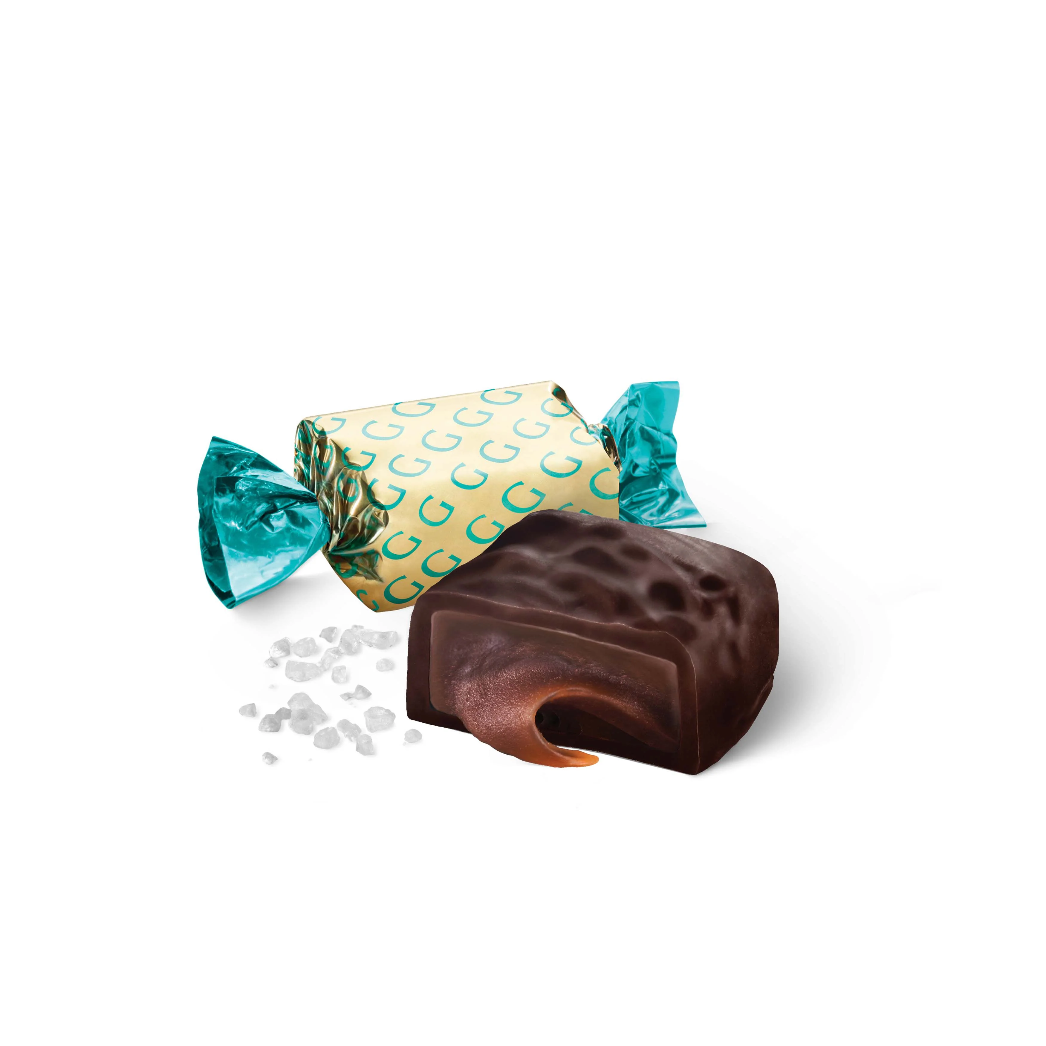 Godiva Caramels, Dark Chocolate with Sea Salt, Set of 6 - Image 2