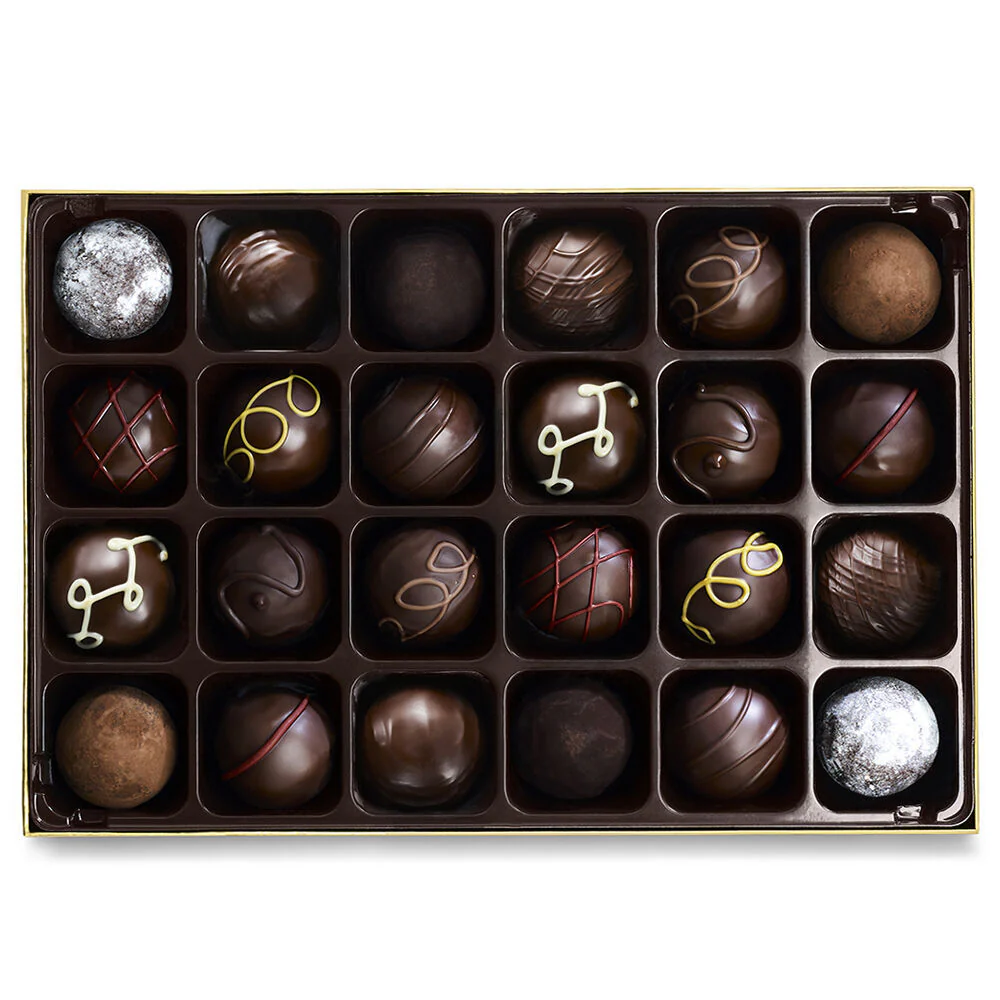 Dark Truffles Gift Box, 24 pc. with Cherry Cordials - Image 3