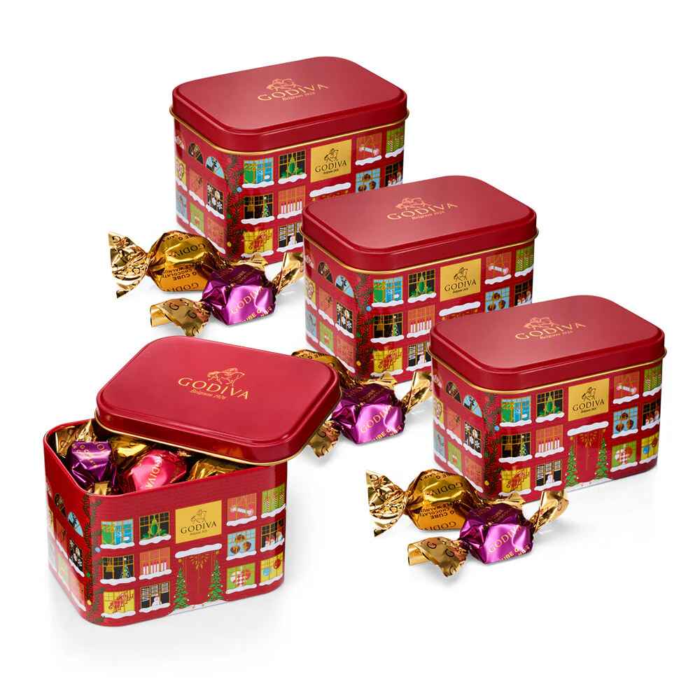 Holiday G Cube Truffle Tin, Set of 4, 15 pc each - Image 3