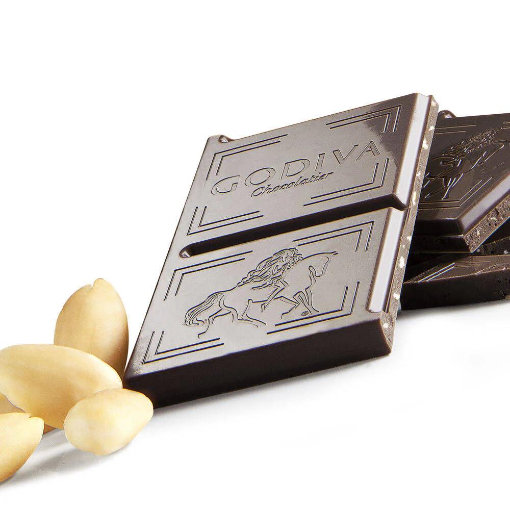 Large 72% Dark Chocolate with Almond Bar Set of 20 - Image 3