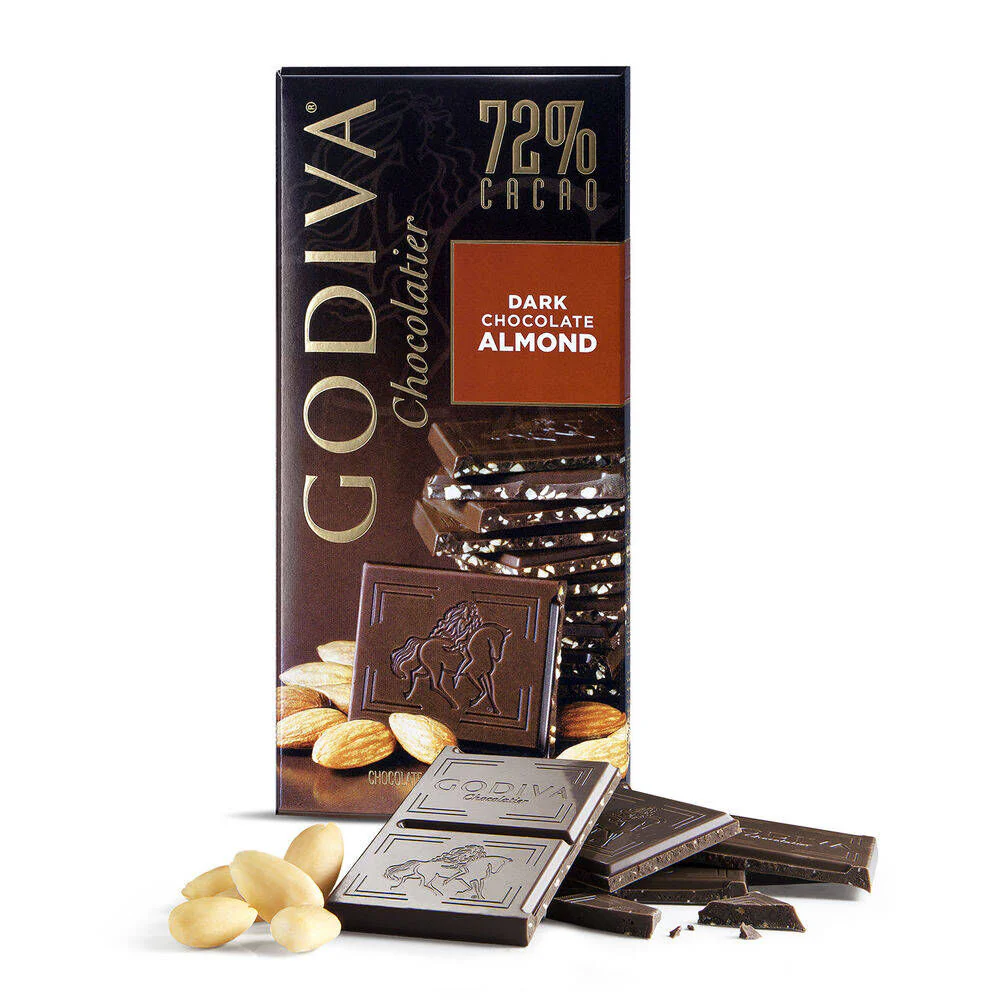 Large 72% Dark Chocolate with Almond Bar Set of 20 - Image 4