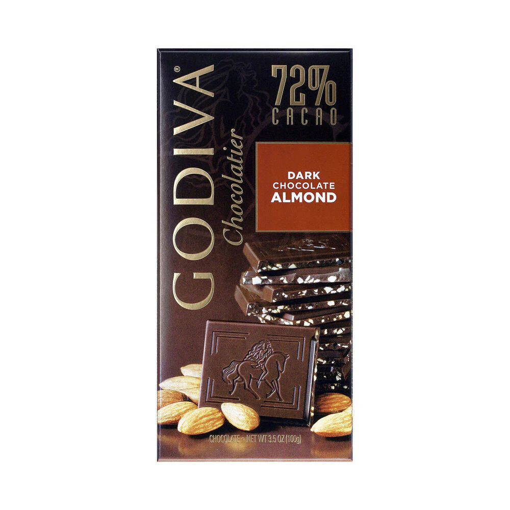 Large 72% Dark Chocolate with Almond Bar Set of 20 - Image 5