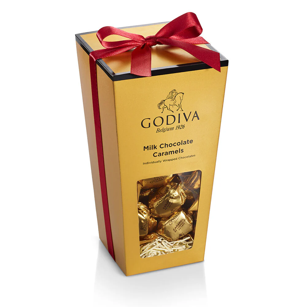 Milk Chocolate Caramels Gift Box, Red Ribbon - Image 2