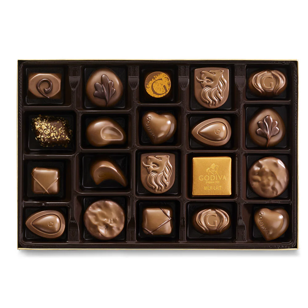 Milk & Dark Chocolate Gift Boxes, Red Ribbon, 22pc - Image 3