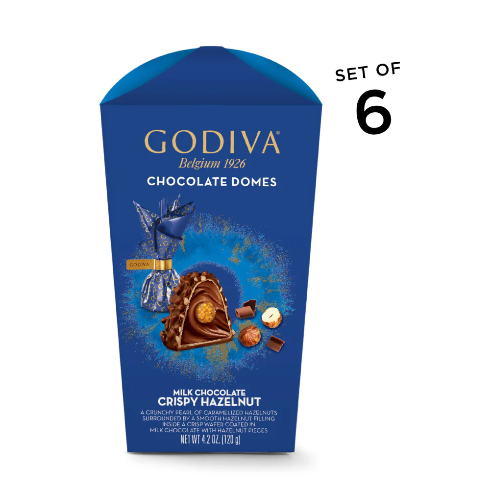 Milk Chocolate Crispy Hazelnut Domes, Set of 6, 4.2 oz each