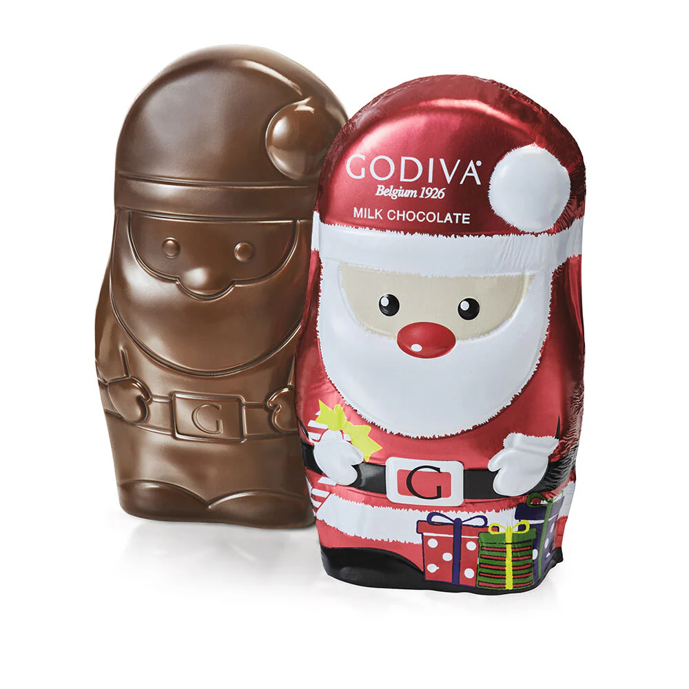 Milk Chocolate Foil Wrapped Santas, Set of 6 - Image 3