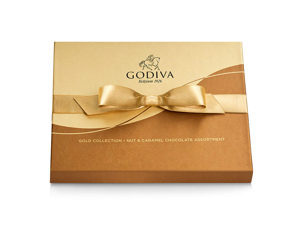 Nut and Caramel Gift Box, Gold Ribbon, 18 pc. - Image 3