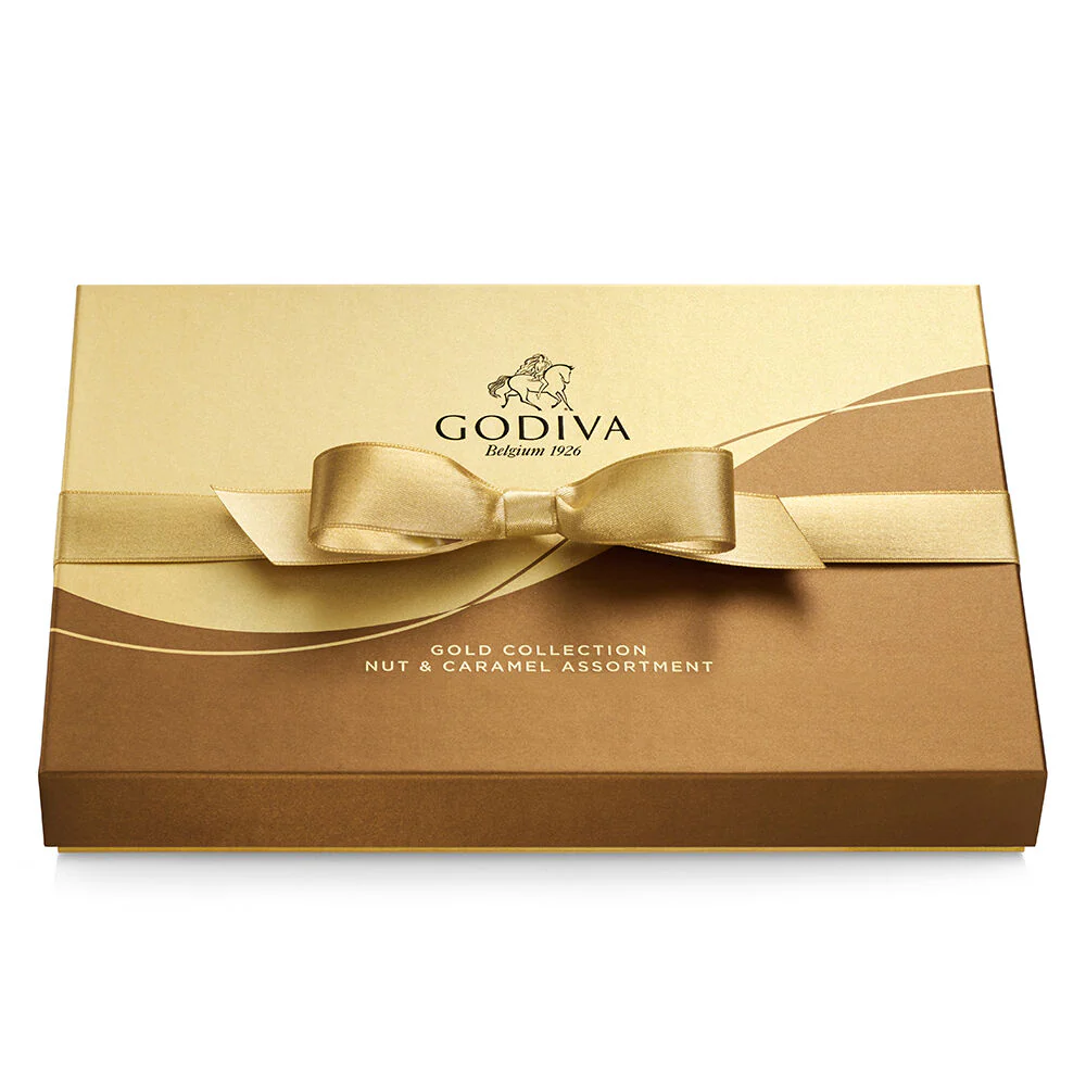 Nut and Caramel Gift Box, Gold Ribbon, 19 pc. - Image 3