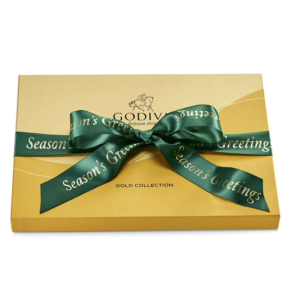 Assorted Chocolate Gold Gift Box, Season's Greetings Ribbon, 36 pc. - Image 3