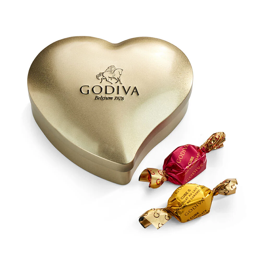 Assorted Chocolate Gift Box, Spring Ribbon, 8 pc. with Gold Heart Tin, 12pc - Image 7