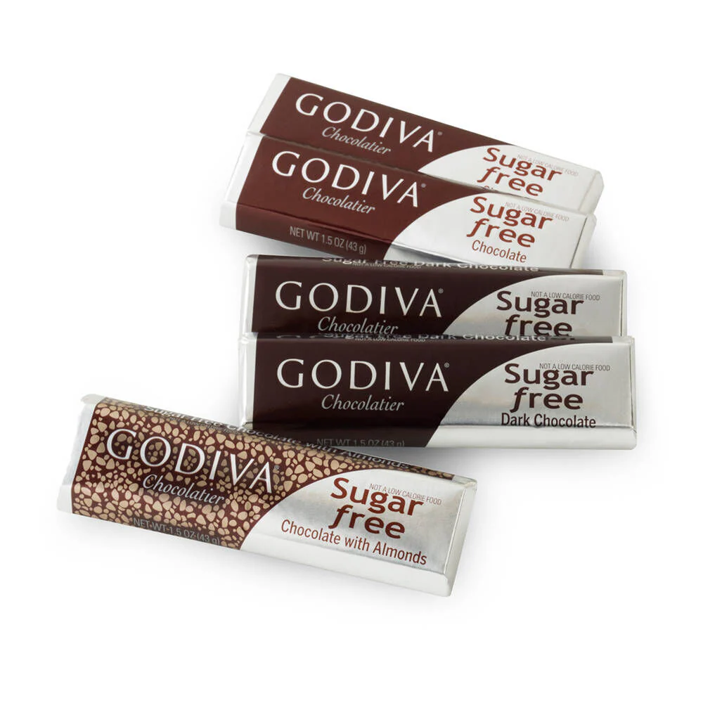 Sugar Free Assorted Chocolate Bar, Set of 5, 1.5 oz each