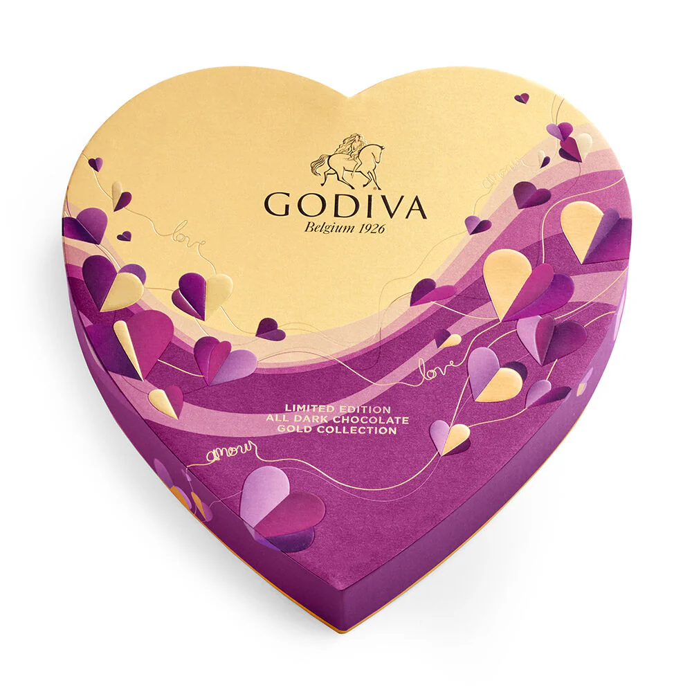 Heart Assorted Dark Chocolate Gift Box, 14 pc. - Image 3