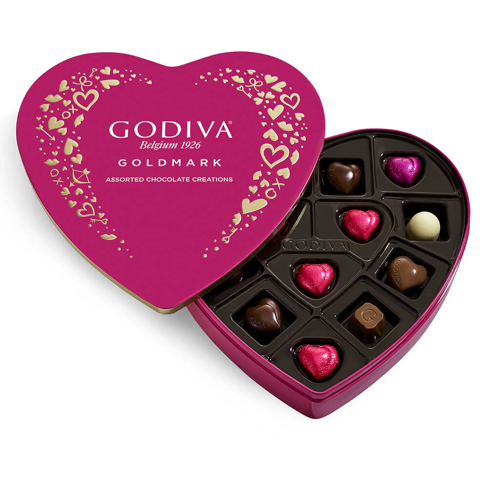 Goldmark Valentine's Day Heart-Shaped Tin, 14pc.