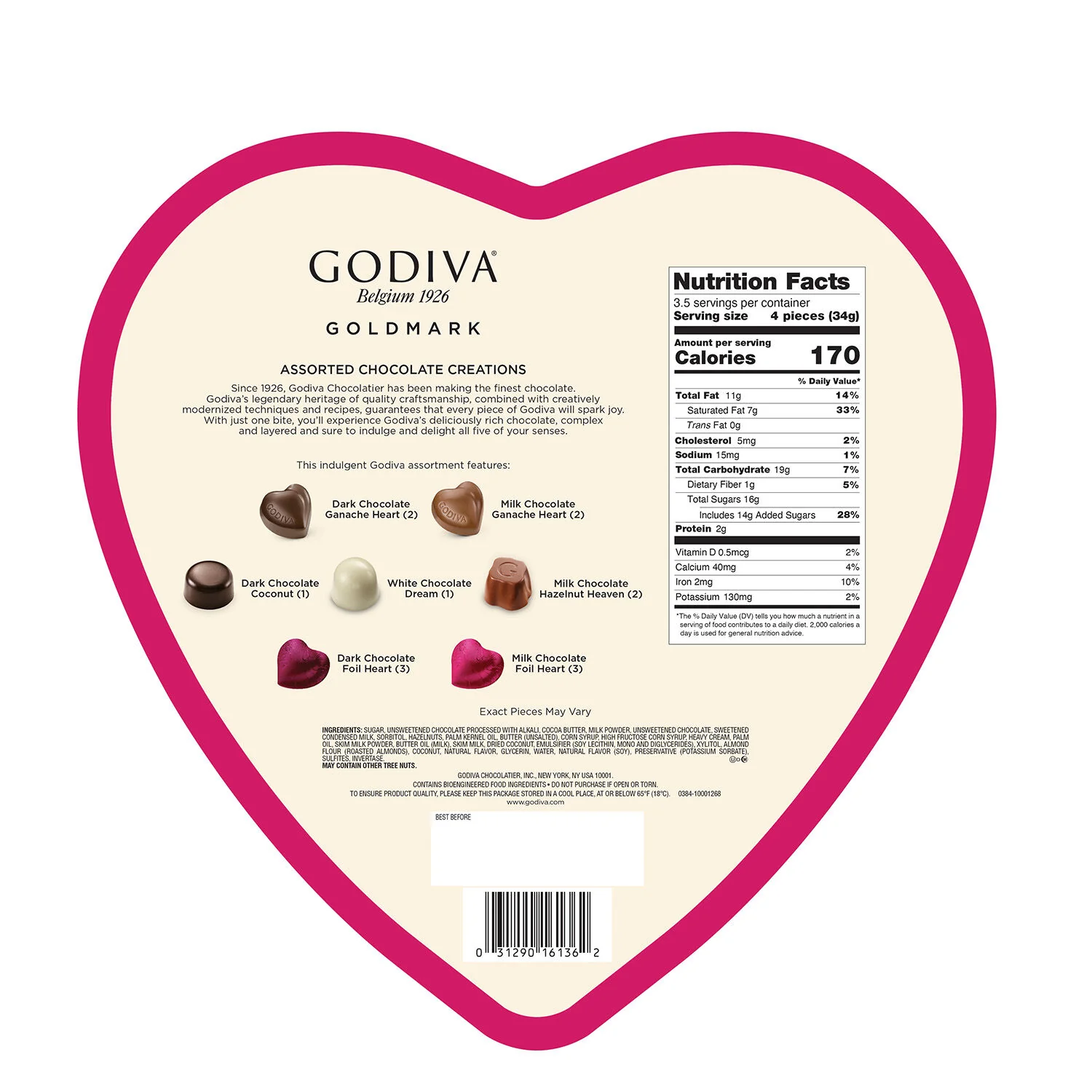 Goldmark Valentine's Day Heart-Shaped Tin, 14pc. - Image 4