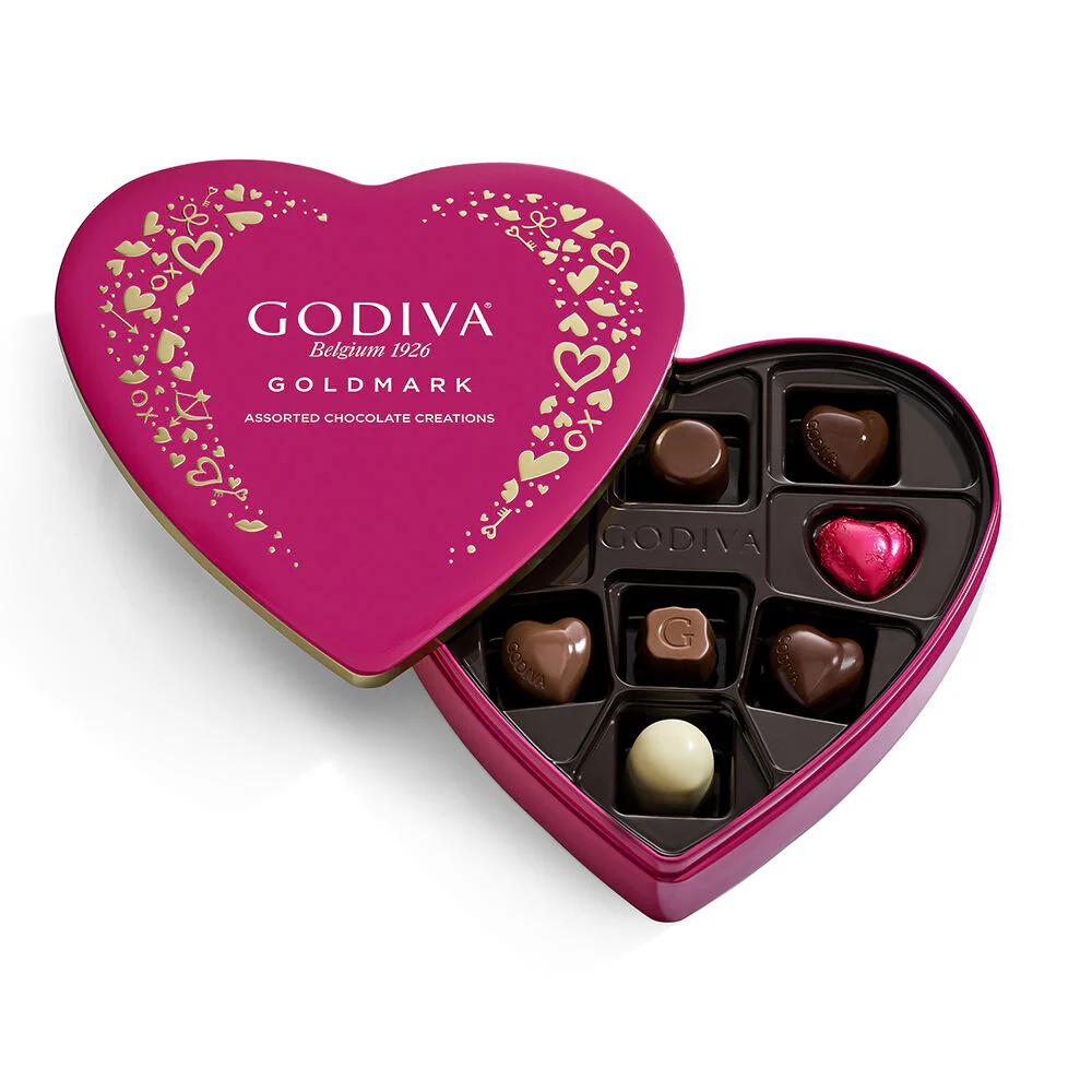 Goldmark Valentine's Day Heart-Shaped Tin, 9pc., Set of 6 - Image 2