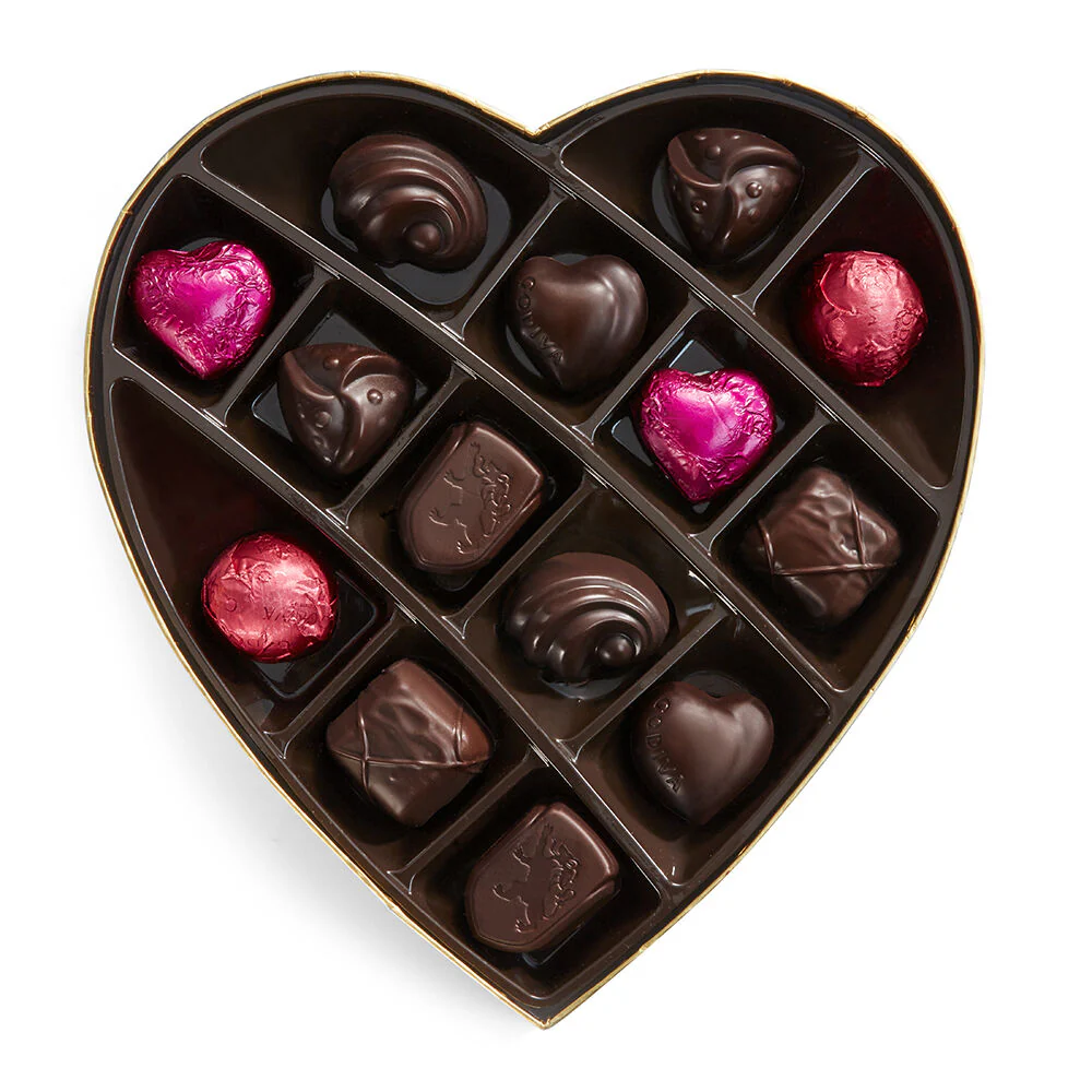 Valentine's Day Assorted and Dark Chocolate Heart-Shaped Gift Boxes - Image 5