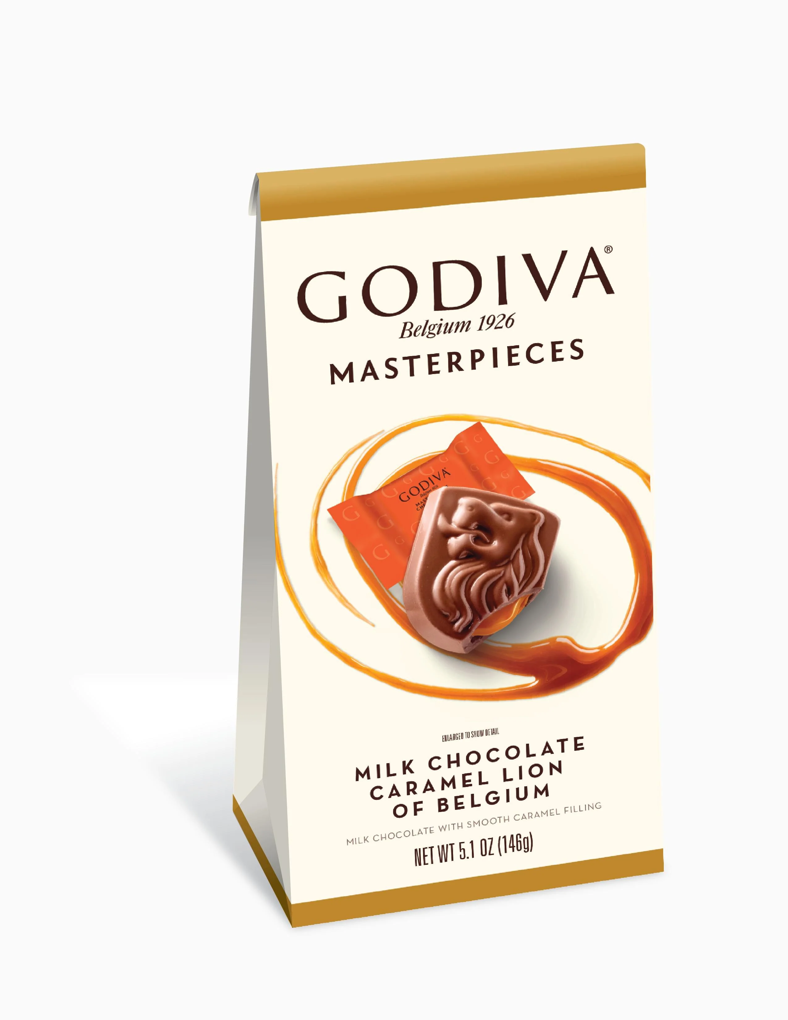 Godiva Masterpieces, Milk Chocolate Caramel Lions of Belgium, Set of 6 - Image 2