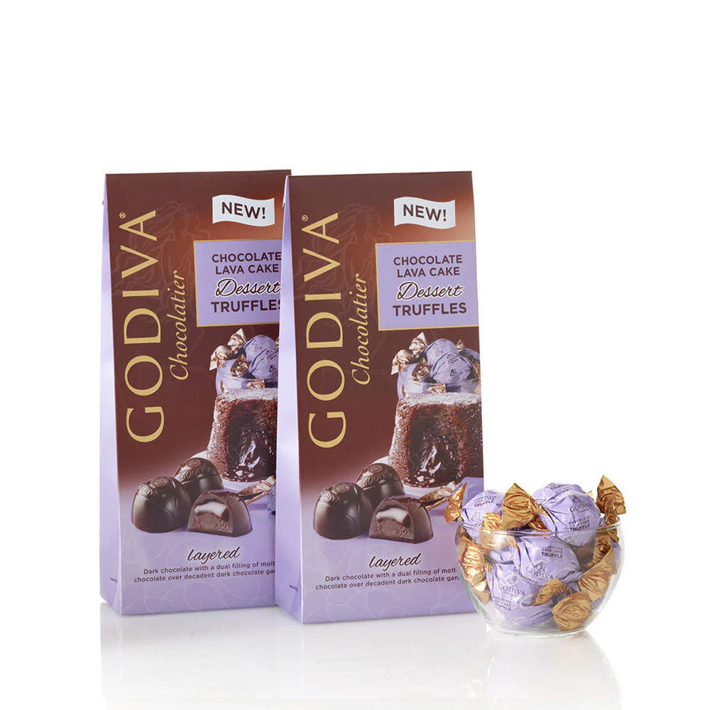 Wrapped Chocolate Lava Cake Dessert Truffles, Large Bags, Set of 2, 19 pc. each